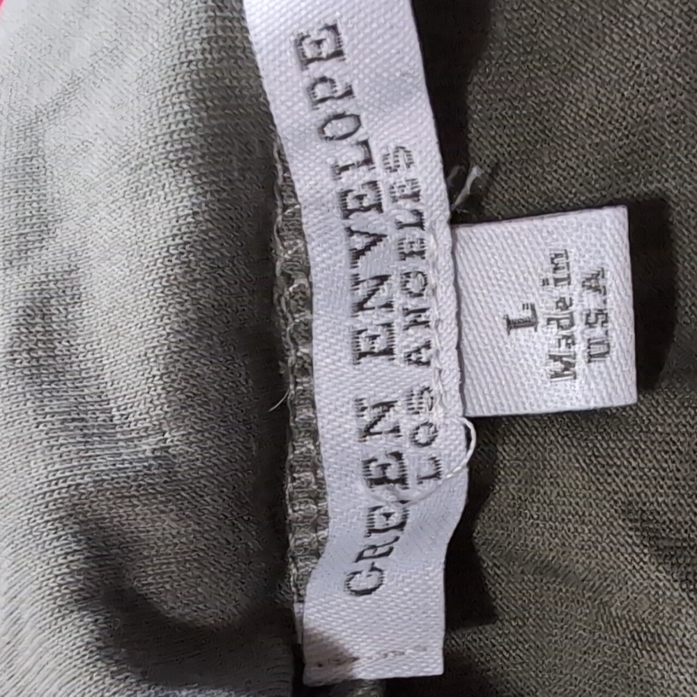 Green Envelope Olive Tiered Maxi Skirt Made in USA Boho Cottagecore Size Large - Picture 5 of 5